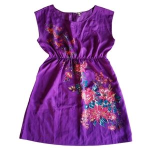 I LOVE H81 / Forever 21 Purple Floral Dress NWOT Size Large
